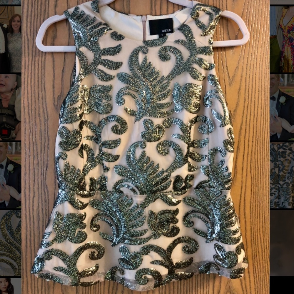 Anthropologie Greylin Peplum Shimmer Top